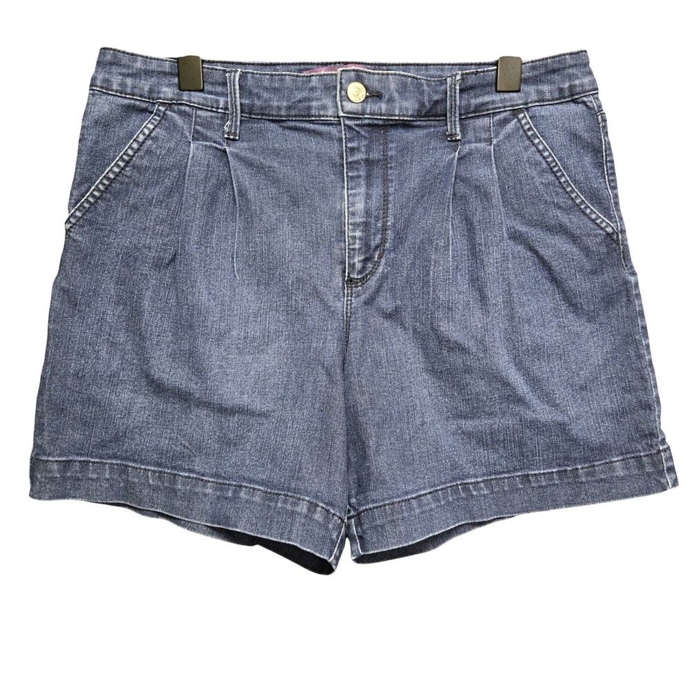 Mom Shorts Denim Shorts Pleated High Rise Blue Size 10 Casual Summer
